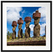 Moai Statuen Osterinseln Passepartout Quadratisch 55x55