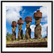 Moai Statuen Osterinseln Passepartout Quadratisch 70x70