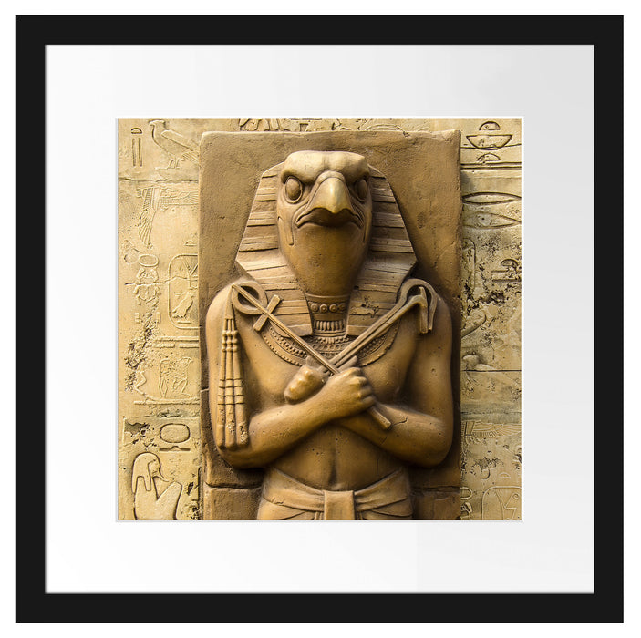 Ägyptischer Gott Horus Passepartout Quadratisch 40x40