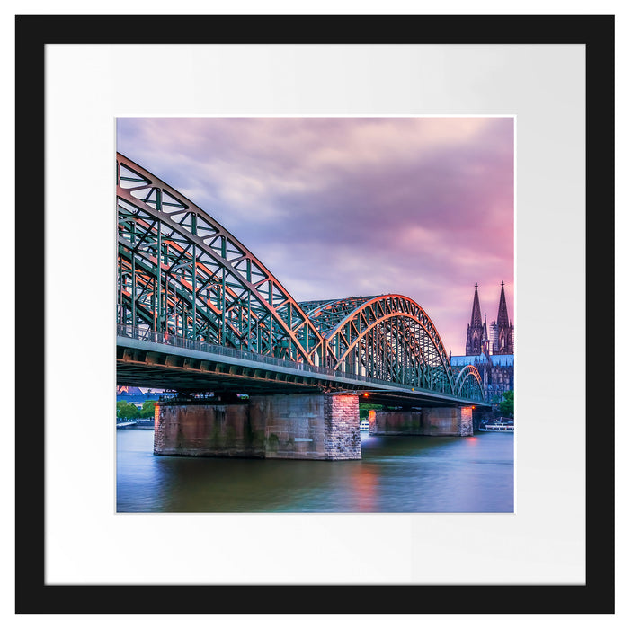 Hohenzollernbrücke in Köln Passepartout Quadratisch 40x40