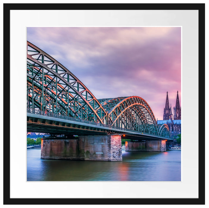 Hohenzollernbrücke in Köln Passepartout Quadratisch 55x55