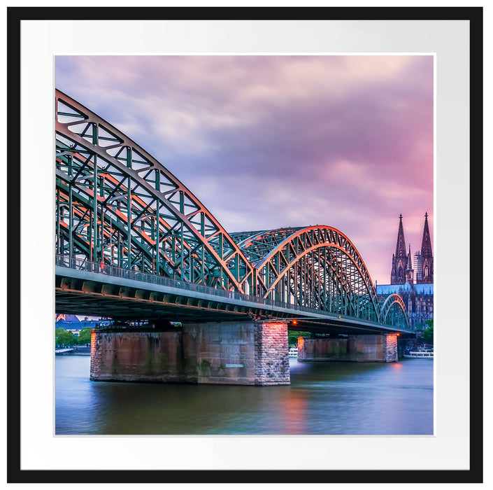 Hohenzollernbrücke in Köln Passepartout Quadratisch 70x70