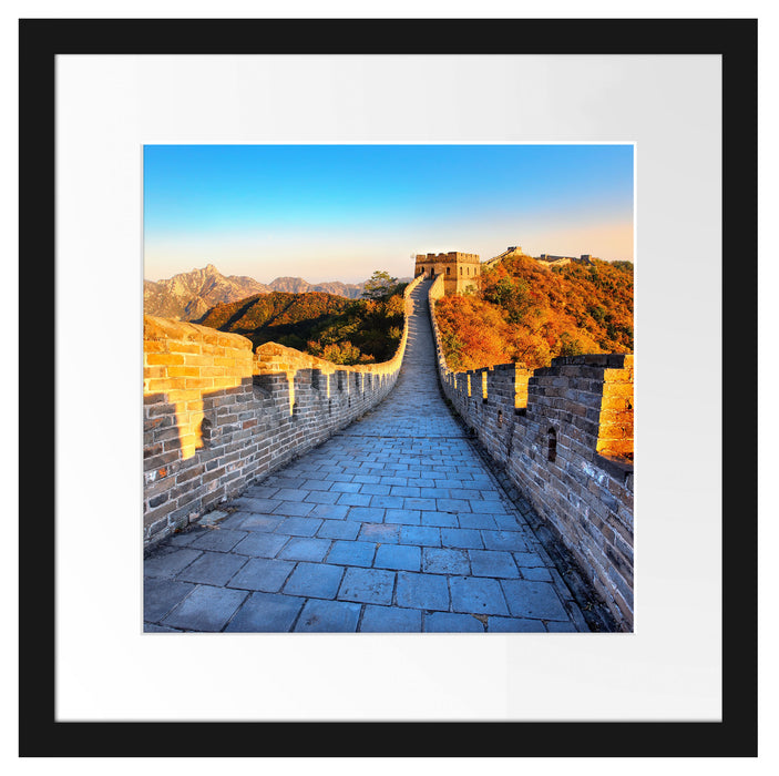 Mauer bei Sonnenaufgang Passepartout Quadratisch 40x40