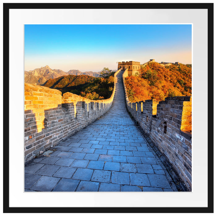 Mauer bei Sonnenaufgang Passepartout Quadratisch 70x70
