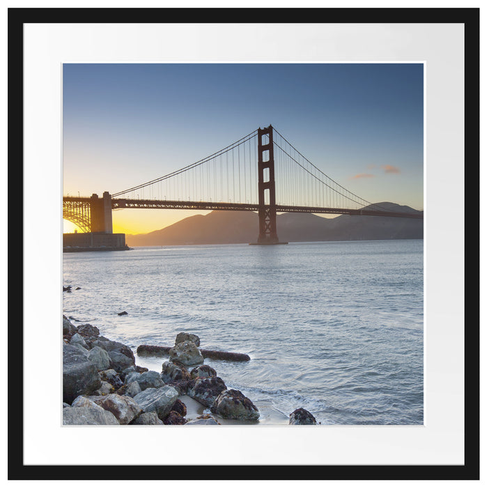 Imposante Golden Gate Bridge Passepartout Quadratisch 55x55