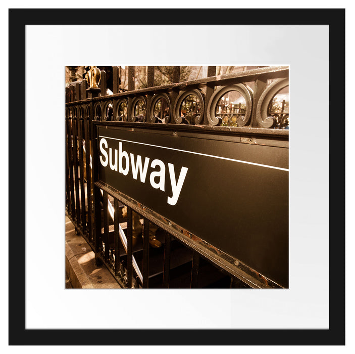 U-Bahn Subway London Passepartout Quadratisch 40x40