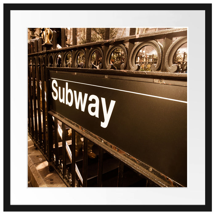 U-Bahn Subway London Passepartout Quadratisch 55x55