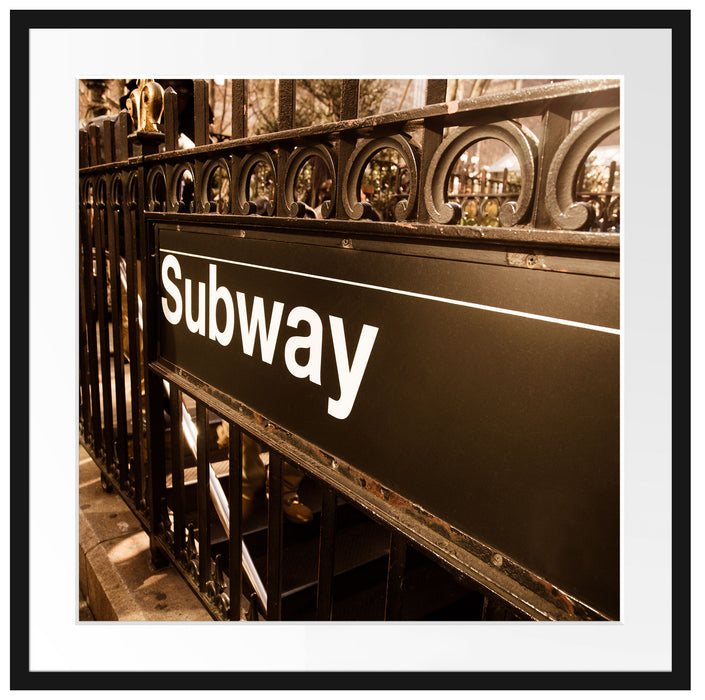 U-Bahn Subway London Passepartout Quadratisch 70x70