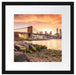 Brooklyn Bridge Sonnenuntergang Passepartout Quadratisch 40x40