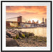 Brooklyn Bridge Sonnenuntergang Passepartout Quadratisch 70x70