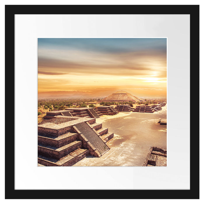 Maya Tempel Mexico Passepartout Quadratisch 40x40
