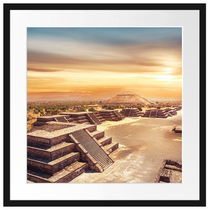 Maya Tempel Mexico Passepartout Quadratisch 55x55