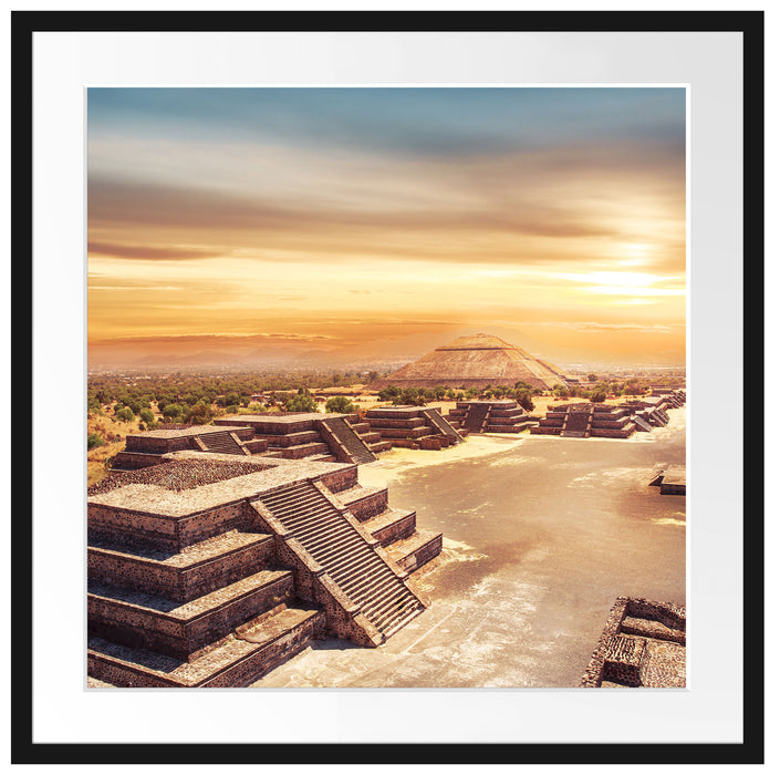 Maya Tempel Mexico Passepartout Quadratisch 70x70