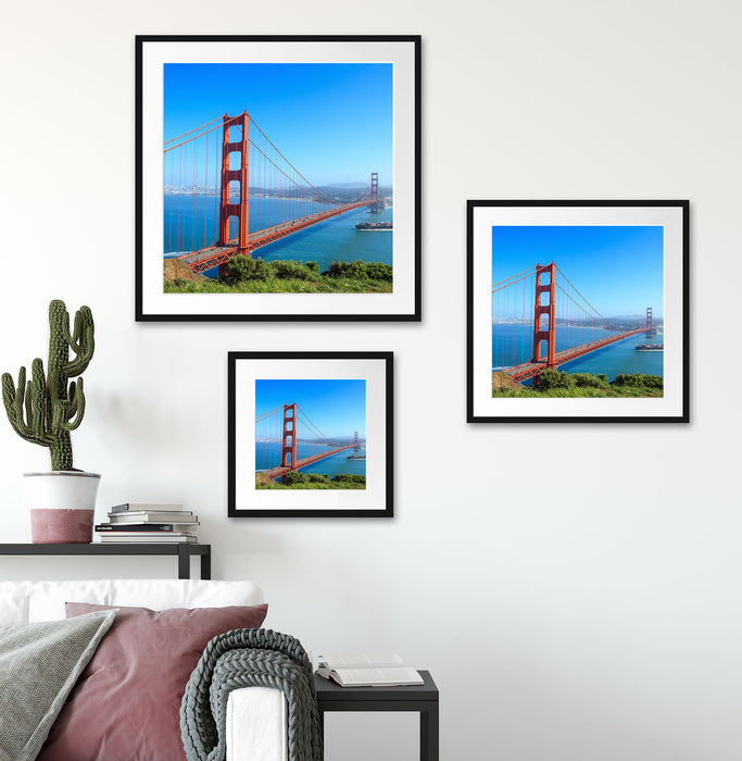 Golden Gate Bridge Quadratisch Passepartout Wohnzimmer