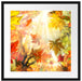 Fliegende bunte Herbstblätter Passepartout Quadratisch 55x55