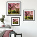 Rosa blühende Kirschbäume Quadratisch Passepartout Wohnzimmer