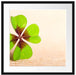 Glücks Kleeblatt mit 4 Blättern Passepartout Quadratisch 55x55