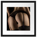Frauen Po mit Strapsen Passepartout Quadratisch 40x40