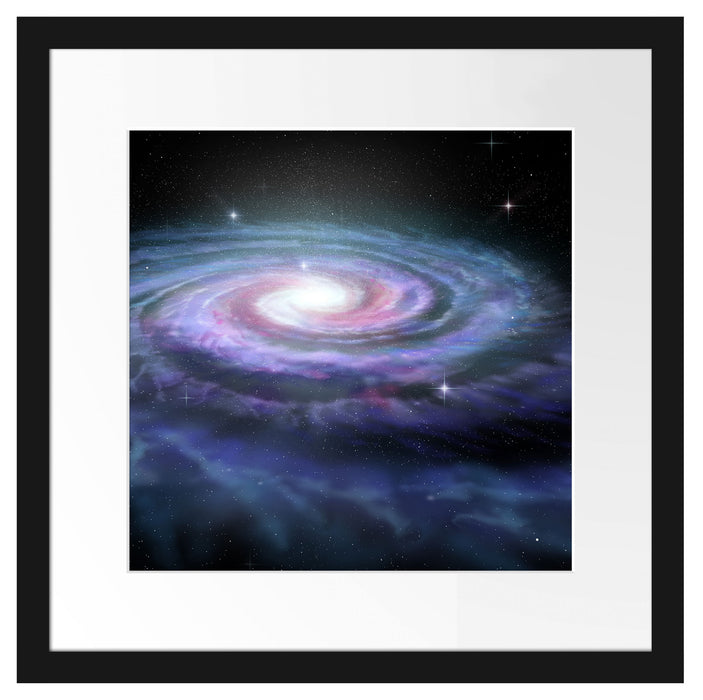 Sternenwirbel Galaxie Passepartout Quadratisch 40x40