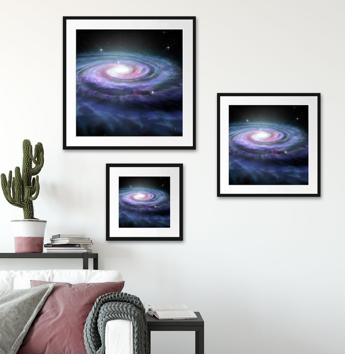 Sternenwirbel Galaxie Quadratisch Passepartout Wohnzimmer