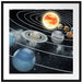 Sonnensystem mit unseren Planeten Passepartout Quadratisch 70x70