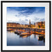 Hamburger Hafen am Abend Passepartout Quadratisch 55x55
