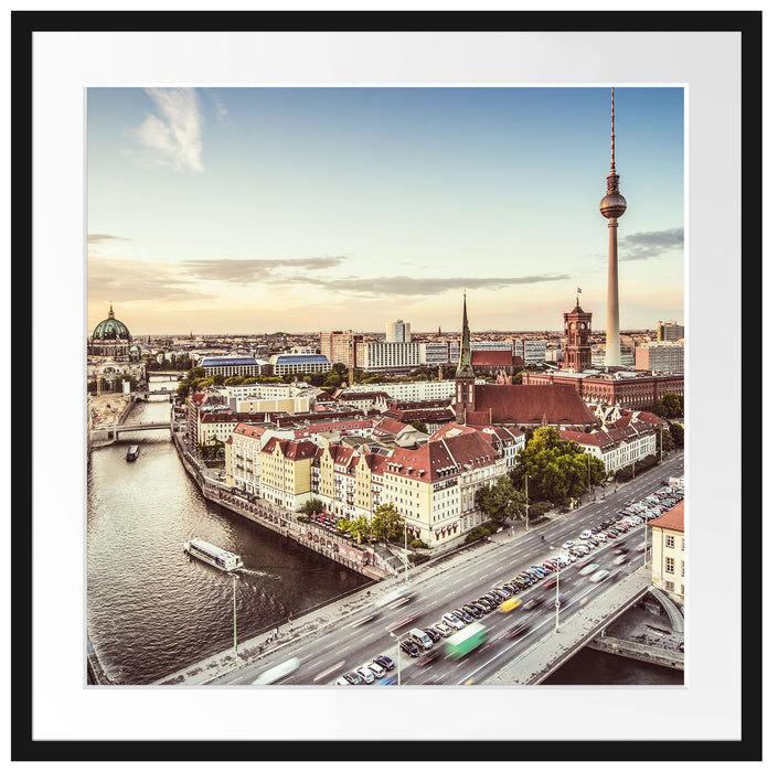 Skyline von Berlin Passepartout Quadratisch 70x70