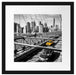 Gelbes Taxi in New York auf Brücke Passepartout Quadratisch 40x40