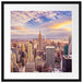 Skyline New York Sonnenuntergang Passepartout Quadratisch 55x55