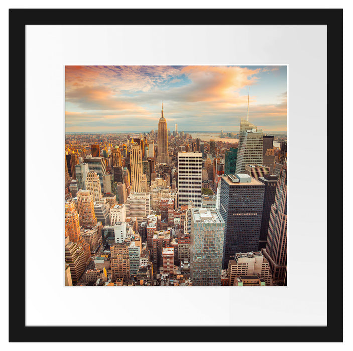 Skyline von New York Passepartout Quadratisch 40x40