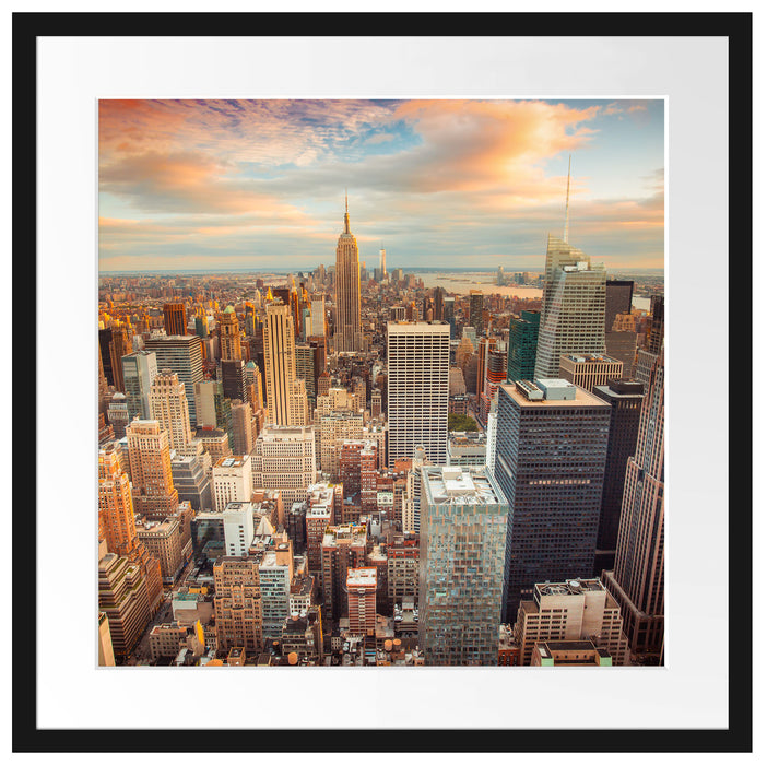 Skyline von New York Passepartout Quadratisch 55x55
