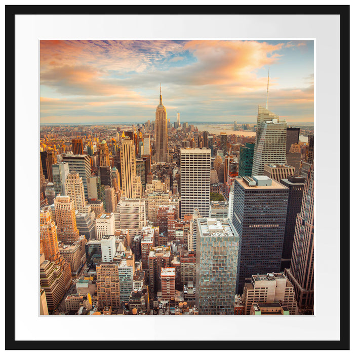 Skyline von New York Passepartout Quadratisch 70x70