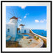 Windmühlen im Mittelmeer Passepartout Quadratisch 70x70