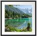 Wunderschöner See im Wald Passepartout Quadratisch 55x55