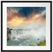 Niagarafälle bei Sonnenuntergang Passepartout Quadratisch 55x55