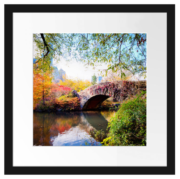 Brücke im Central Park Passepartout Quadratisch 40x40