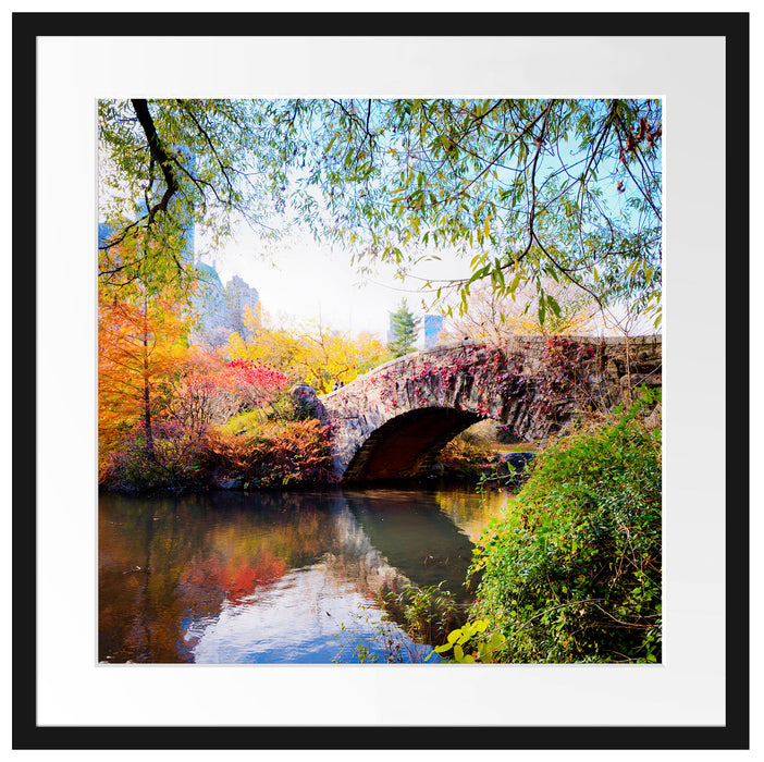 Brücke im Central Park Passepartout Quadratisch 55x55