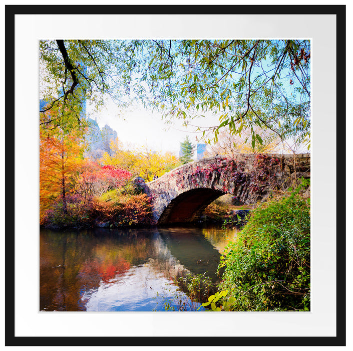 Brücke im Central Park Passepartout Quadratisch 70x70