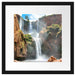 Spektakulärer Wasserfall Passepartout Quadratisch 40x40