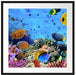 Fische über Korallenriff Passepartout Quadratisch 70x70