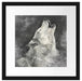 Heulender Wolf Kunst Passepartout Quadratisch 40x40