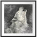 Heulender Wolf Kunst Passepartout Quadratisch 70x70