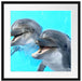Delfinpaar Passepartout Quadratisch 55x55