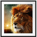 Löwe Abstrakt Art Passepartout Quadratisch 70x70