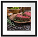 Leckeres Steak Passepartout Quadratisch 40x40