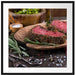 Leckeres Steak Passepartout Quadratisch 70x70