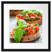 Köstliche Tomaten Bruchetta Passepartout Quadratisch 40x40
