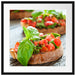 Köstliche Tomaten Bruchetta Passepartout Quadratisch 55x55