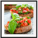 Köstliche Tomaten Bruchetta Passepartout Quadratisch 70x70