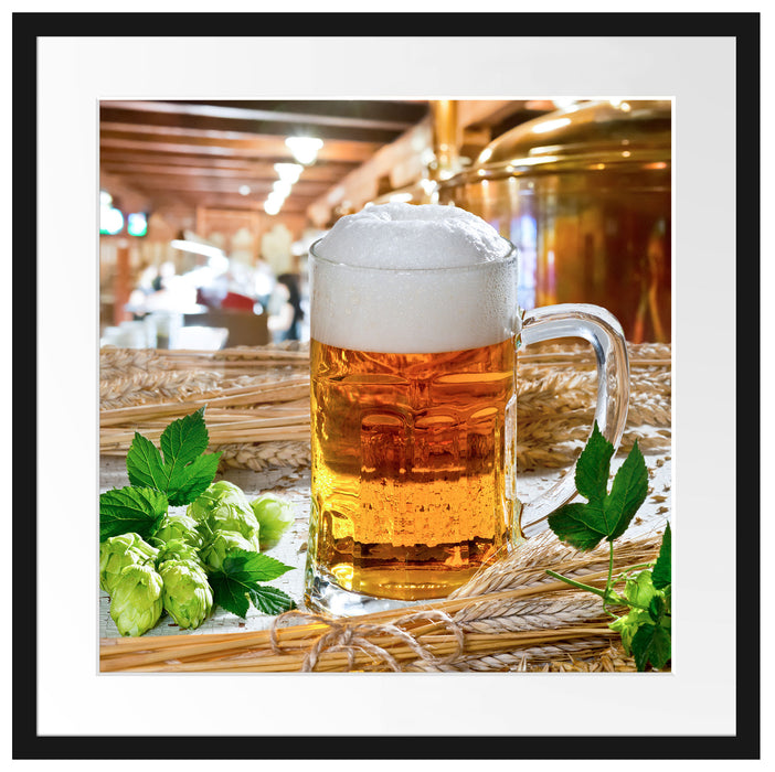 Deutsches frisches Bier Passepartout Quadratisch 55x55